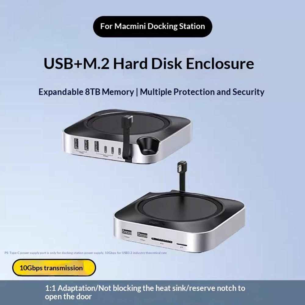 CM841-65487 11-in-1 USB-C Hub for Mac Mini M4  /  M4 Pro M.2 NVMe SSD Enclosure Docking Station