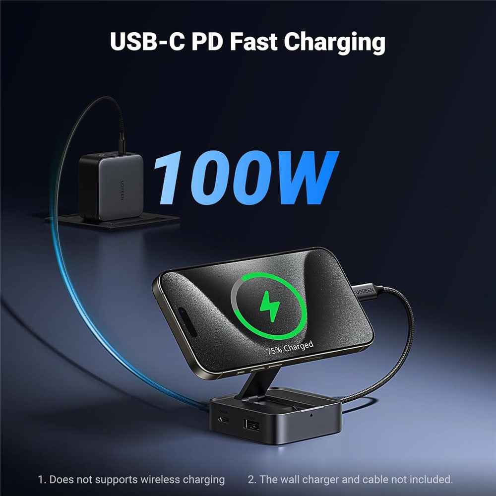 USB C 4-in-1 Foldable Hub 4K 60Hz HDMI PD 100W USB 3.0 Docking Station For iPhone 15  /  16 Android Laptops
