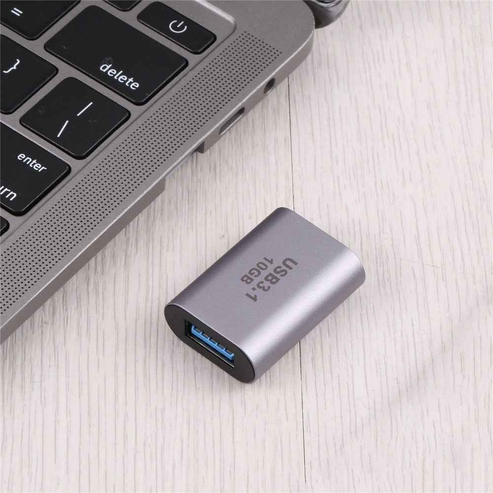 USB 3.1 Female to Type C Female Adapter Up to 10Gbps Data Transfer Speeds Aluminum Shell Laptop Computer USB C Connector