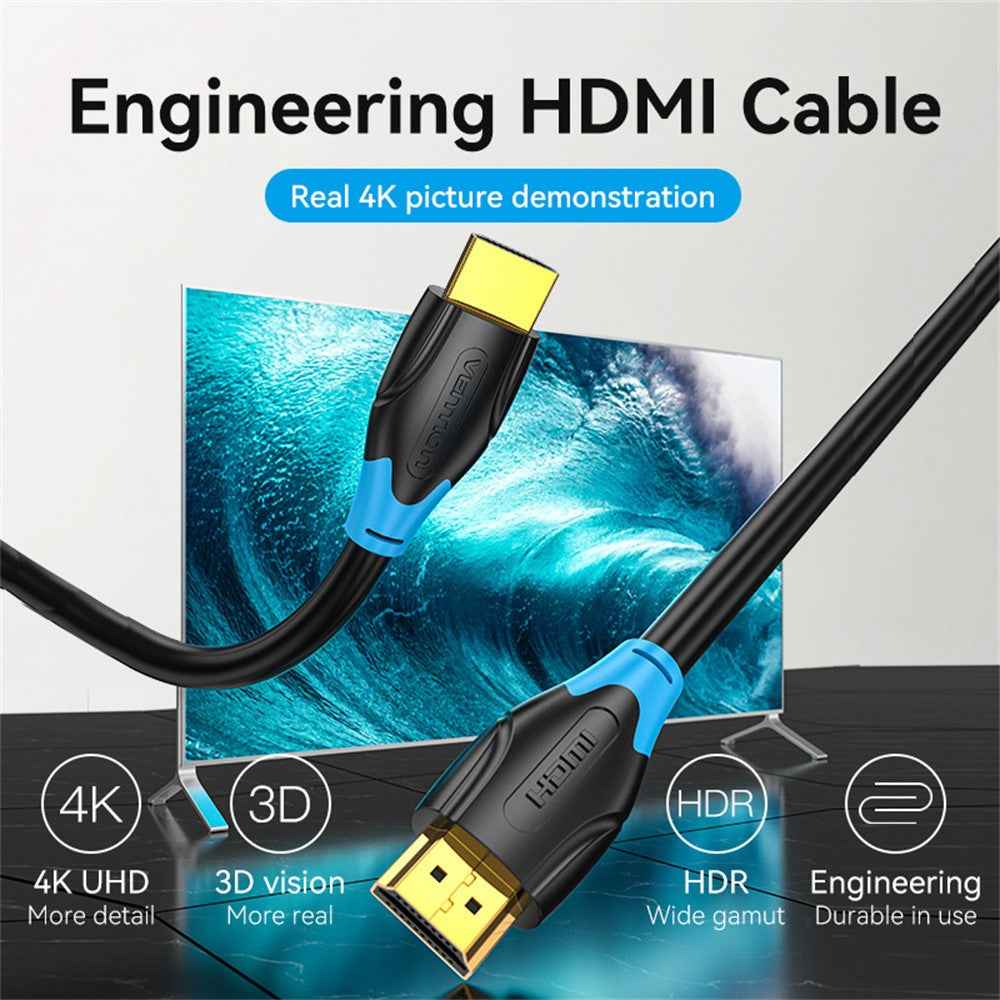 AACBM 12m HDMI Cable 4K 30Hz HD Male to Male PVC Cord for Projector TV Box Laptop Monitor