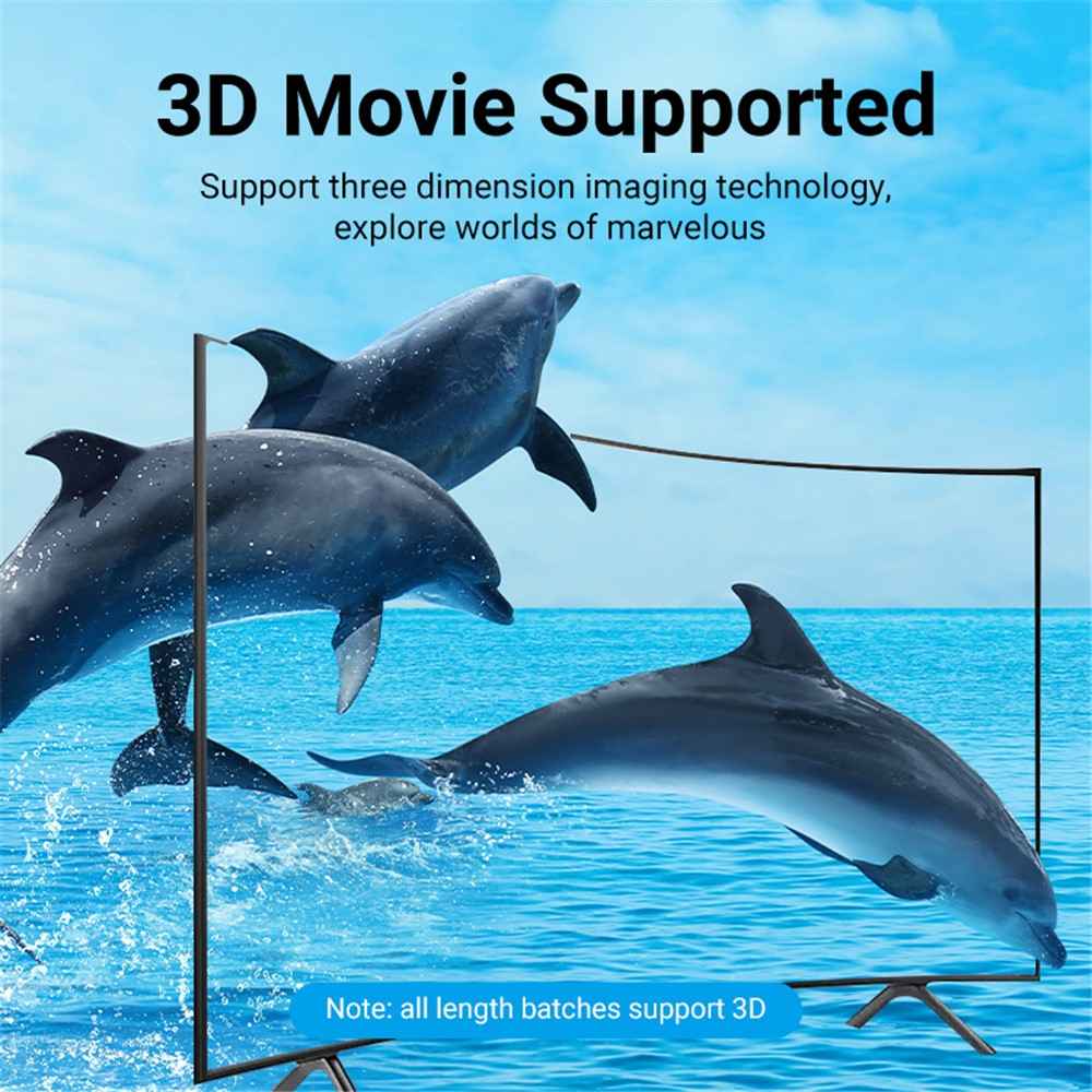 AAMBF 1m HDMI Male to Male HD Video 3D Movie Cable Engineering HDMI Cable - Black