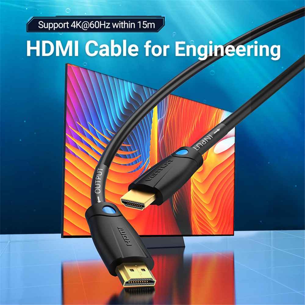 AAMBH 2m HDMI Male to Male HD Video 3D Movie Cable Engineering HDMI Cable - Black