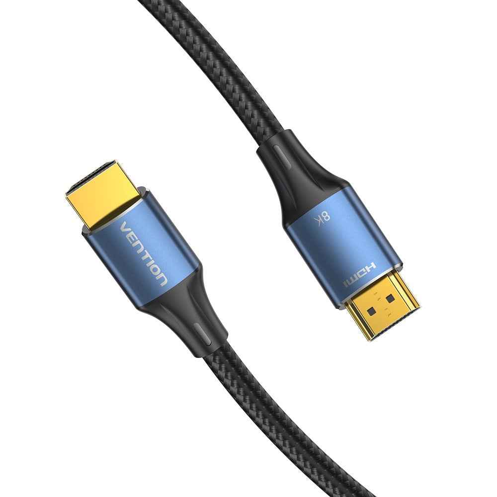 ALGLF 1m HDMI-A Male to Male 8K HD Cable Aluminum Alloy Cotton Braided HDMI Wire - Blue