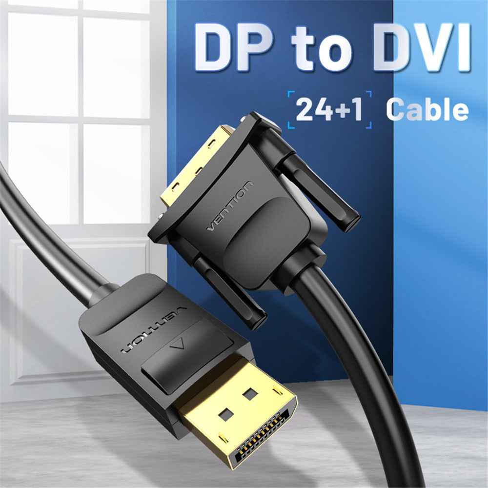1.5m DisplayPort DP to DVI 24+1 Male to Male Cable 1080P / 60Hz Gold Plated Connector Wire