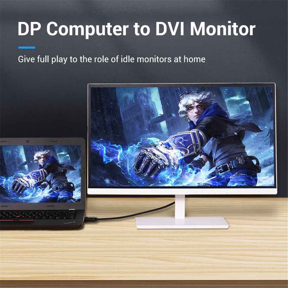 1.5m DisplayPort DP to DVI 24+1 Male to Male Cable 1080P / 60Hz Gold Plated Connector Wire