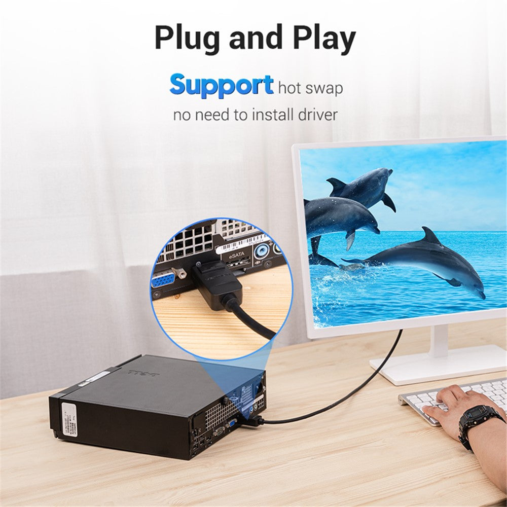1.5m-DisplayPort-DP-to-DVI-24+1-Male-to-Male-Cable-1080P-/-60Hz-Gold-Plated-Connector-Wire