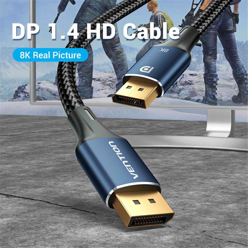 1.5m 8K DP1.4 Cable Male to Male HD DisplayPort Cord Aluminum Alloy Cotton Braided for Laptop PC