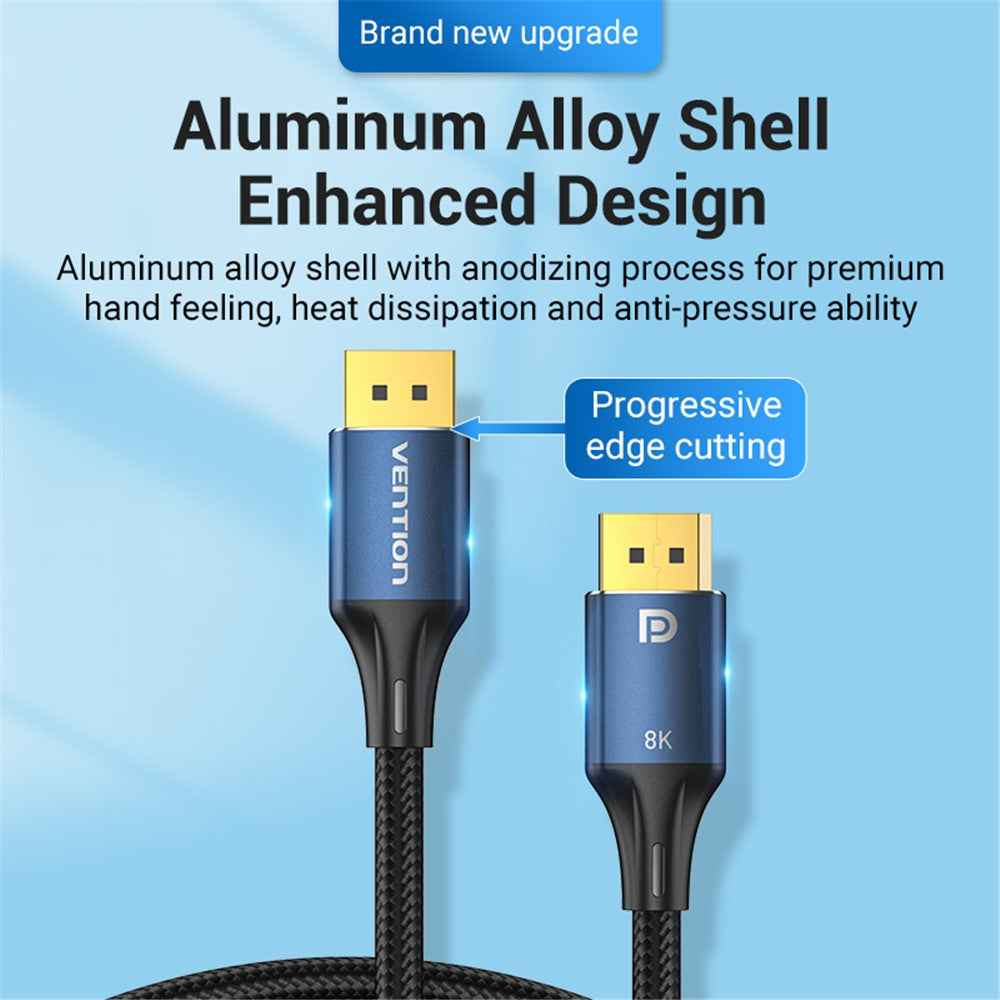 5m 8K DP1.4 Cable Male to Male HD DisplayPort Cord Aluminum Alloy Cotton Braided for Laptop PC