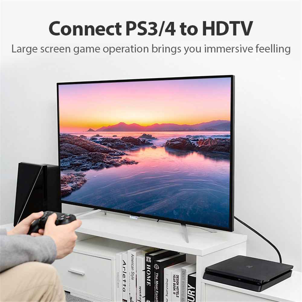 VAA-B05-B1000 10m 4K 30Hz HDMI Male to Male Cable HD Nylon Braided Cord