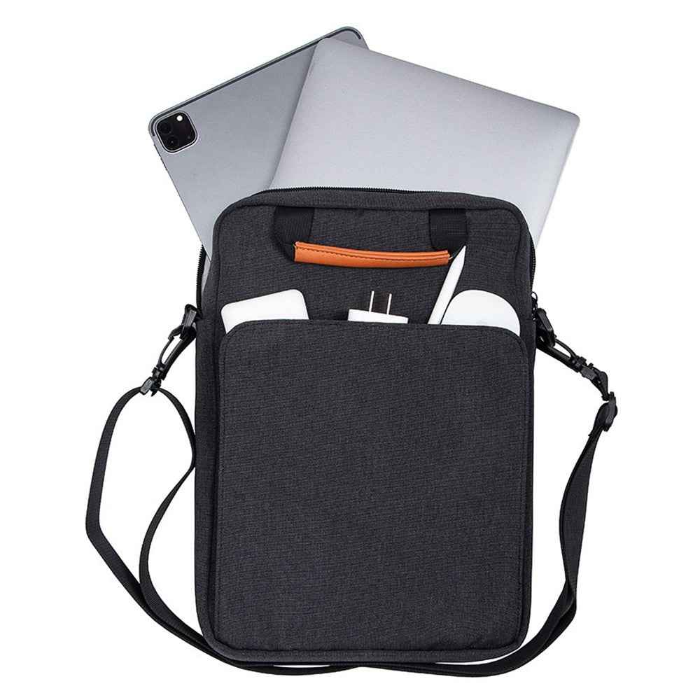 Vertical Carrying Bag for 13.3 Inch Laptop Oxford Cloth Shockproof Handbag Crossbody Bag - Black