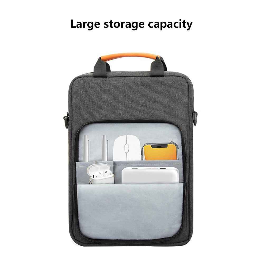 Vertical Carrying Bag for 13.3 Inch Laptop Oxford Cloth Shockproof Handbag Crossbody Bag - Black