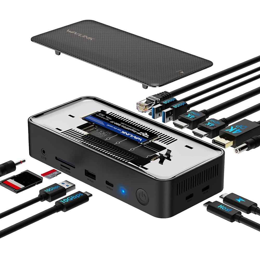 USB C Hub with 10Gbps M.2 SSD Enclosure Docking Station for Laptop