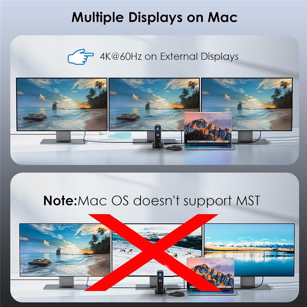 UMD27PRO-Laptop-Docking-Station-2-HD-+-DP-140W-PD-Hub-Adapter-Support-8K-30Hz-/-4K-144Hz-EU-Plug