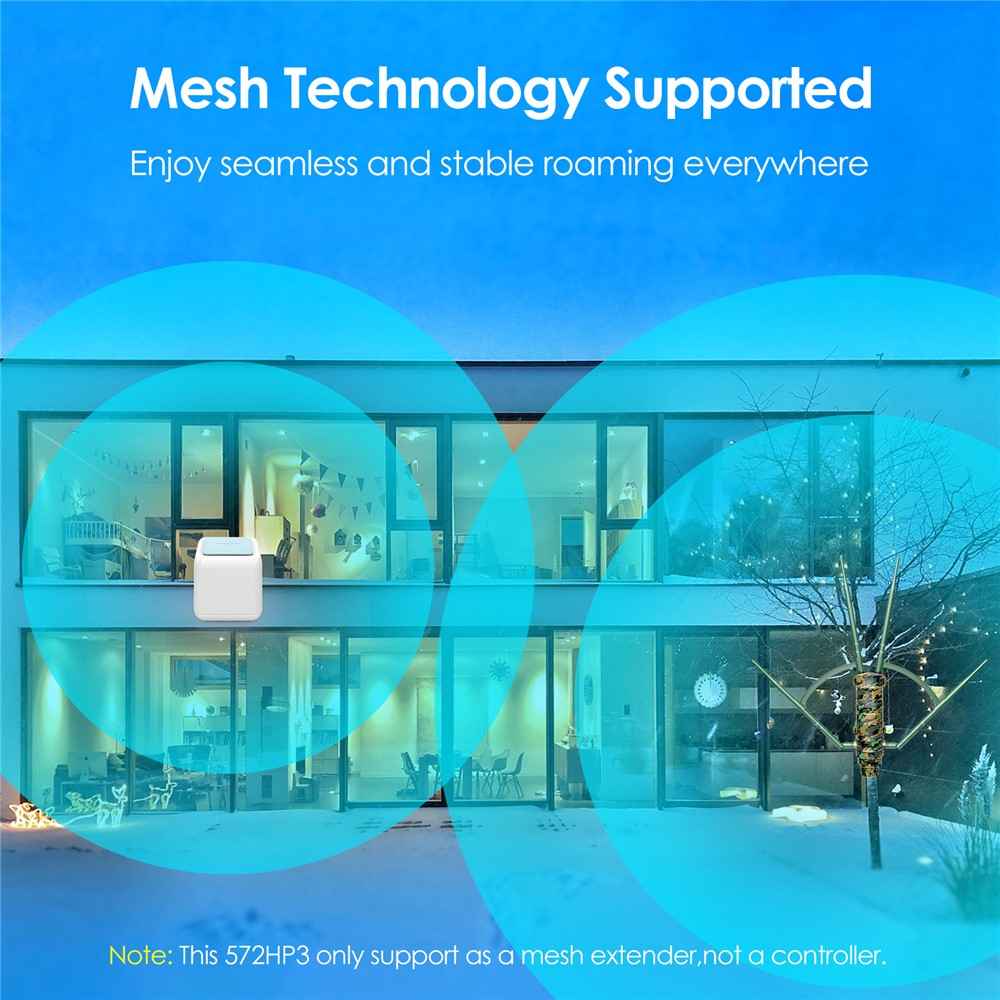 WN572HP3 AC1200 Dual Band Long Range Access Point WiFi Extender with PoE High Gain Antennas - UK Plug