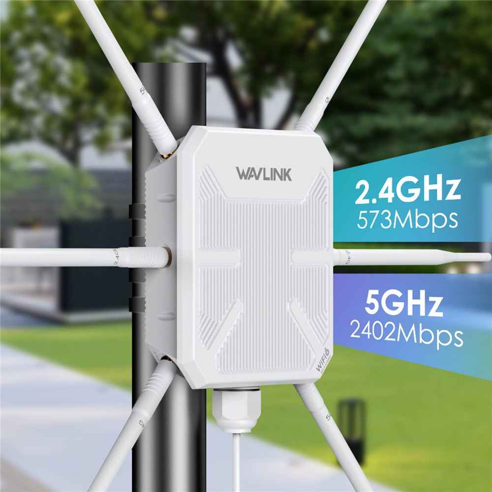 WN588HX3 AX3000 Dual Band Outdoor WiFi 6 Access Point Active / Passive PoE Repeater with 6x7dBi Antennas - AU Plug