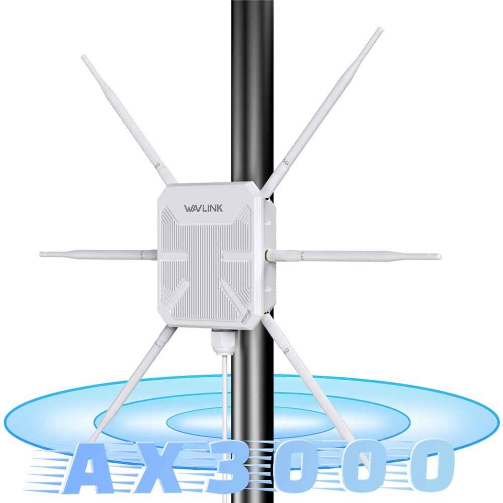 WN588HX3 AX3000 Dual Band Outdoor WiFi 6 Access Point Active / Passive PoE Repeater with 6x7dBi Antennas - AU Plug