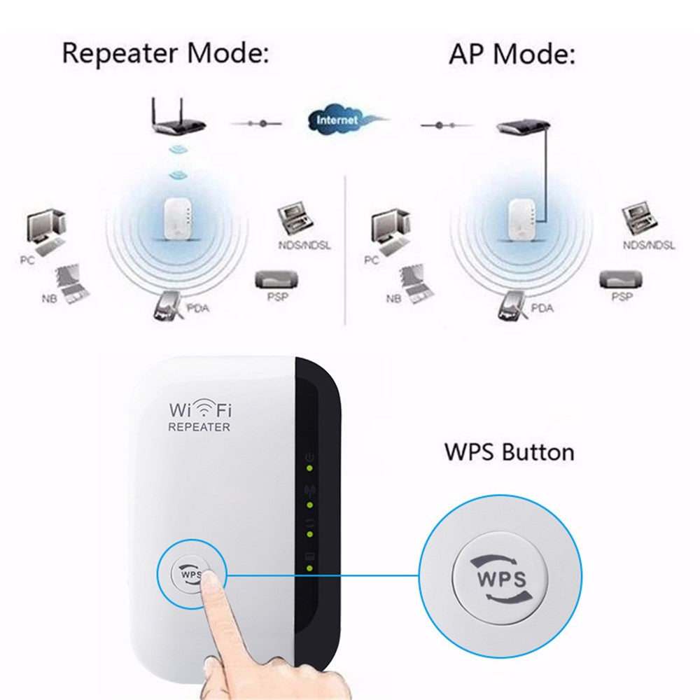 Wireless-WiFi-Repeater-WiFi-Range-Extender-Router-Wi-Fi-Signal-Amplifier-2.4G-300Mbps-WiFi-Booster-UK-Plug