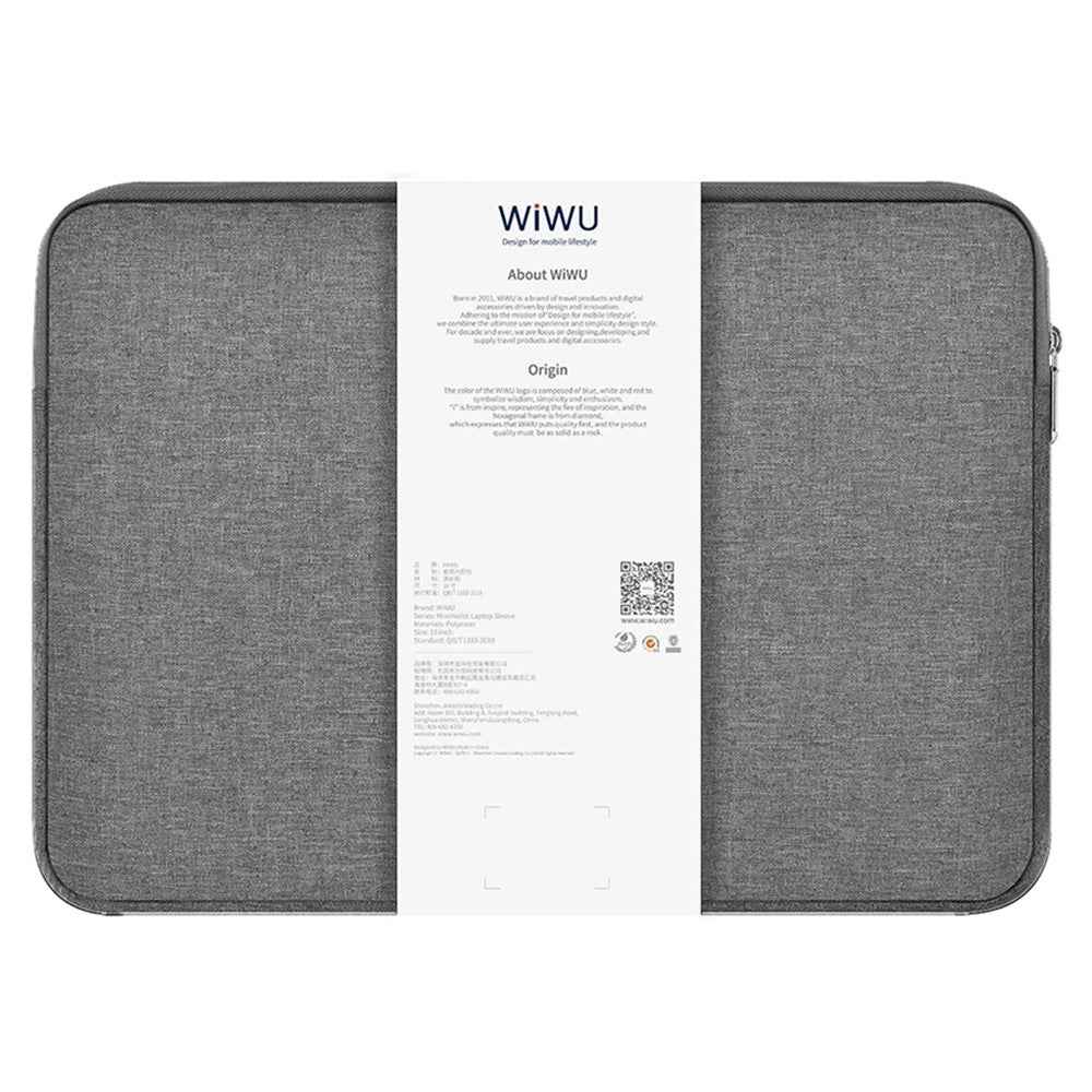 14-inch Minimalist Laptop Bag Waterproof Notebook Protective Sleeve - Grey