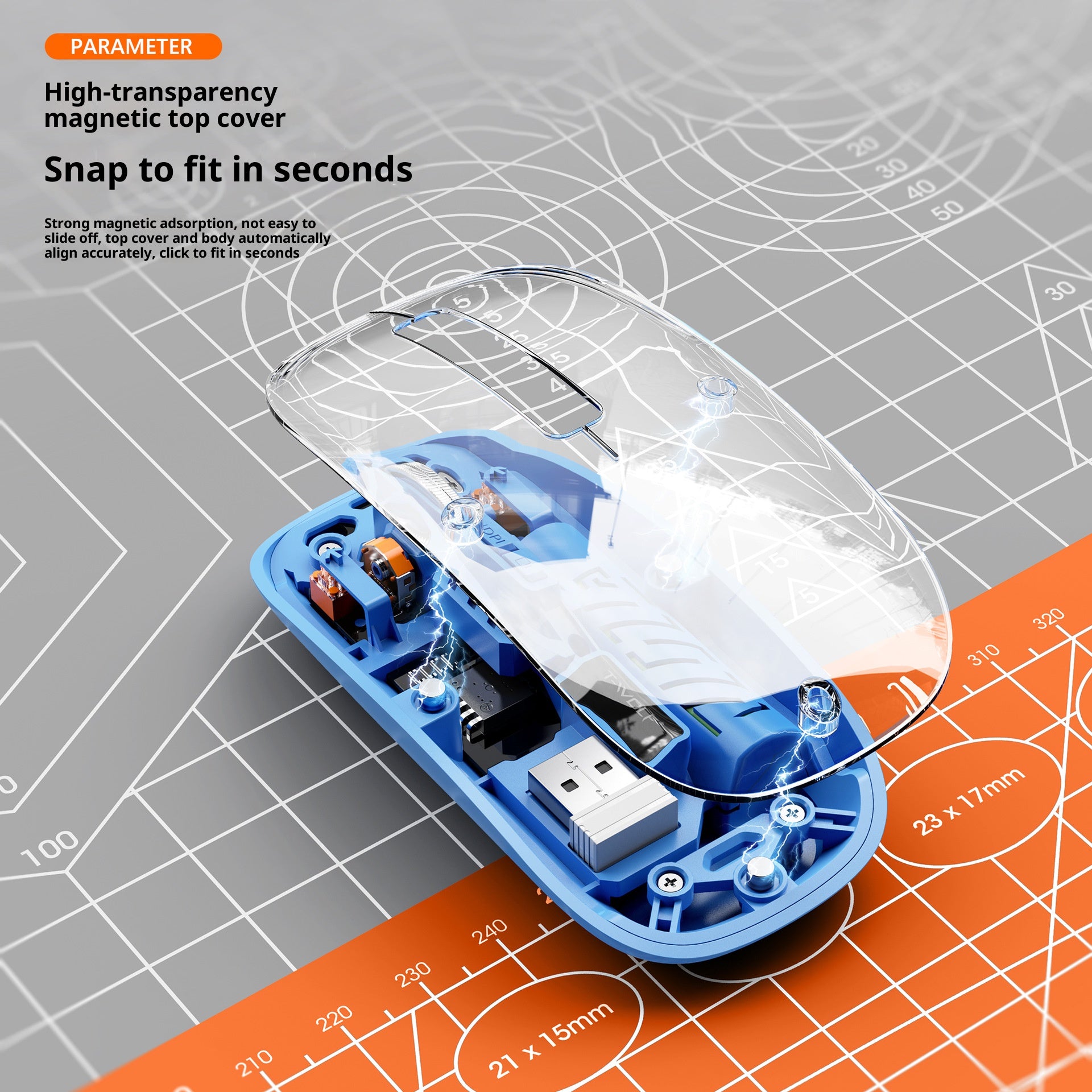 X11-Bluetooth-compatible-Wireless-Mouse-Rechargeable-Silent-Dual-Mode-Office-Mouse-for-PC-Desktop-Transparent-Orange