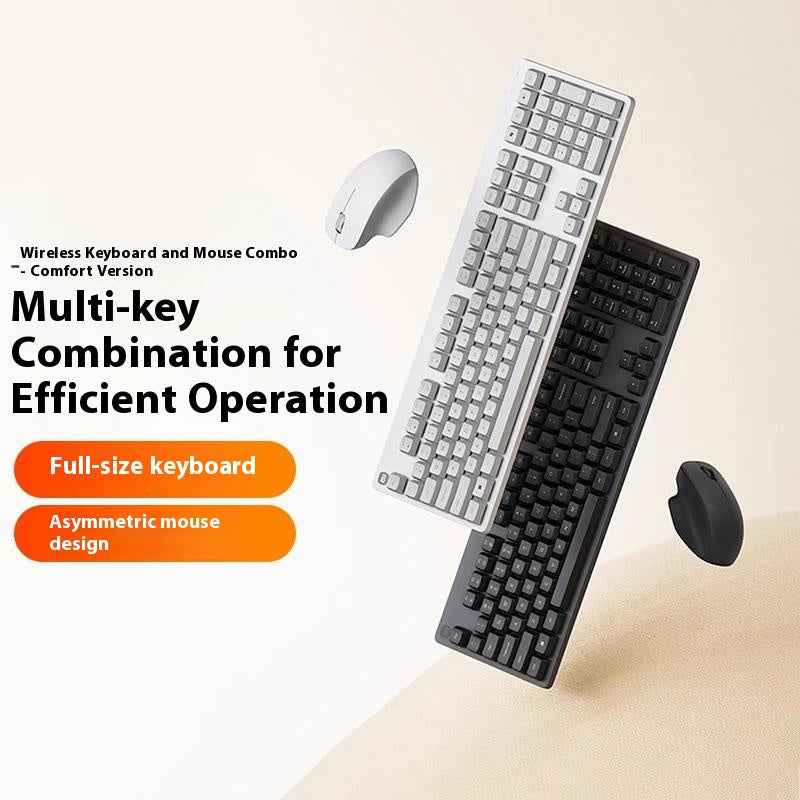 2.4GHz Wireless Keyboard Mouse Combo with Keyboard Palm Rest for Windows / Mac (Chinese Version) - Light Grey