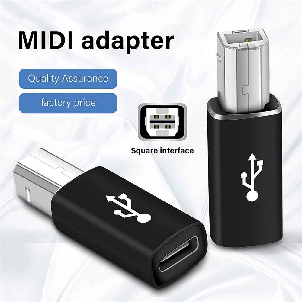 XQ-ZH0012 Type-C to MIDI Adapter USB-C Female to MIDI Converter Connector for Electronic Musical Instrument Printer - Grey
