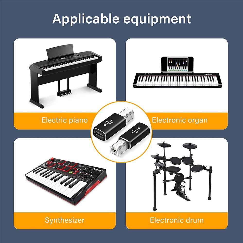 XQ-ZH0012 Type-C to MIDI Adapter USB-C Female to MIDI Converter Connector for Electronic Musical Instrument Printer - Grey