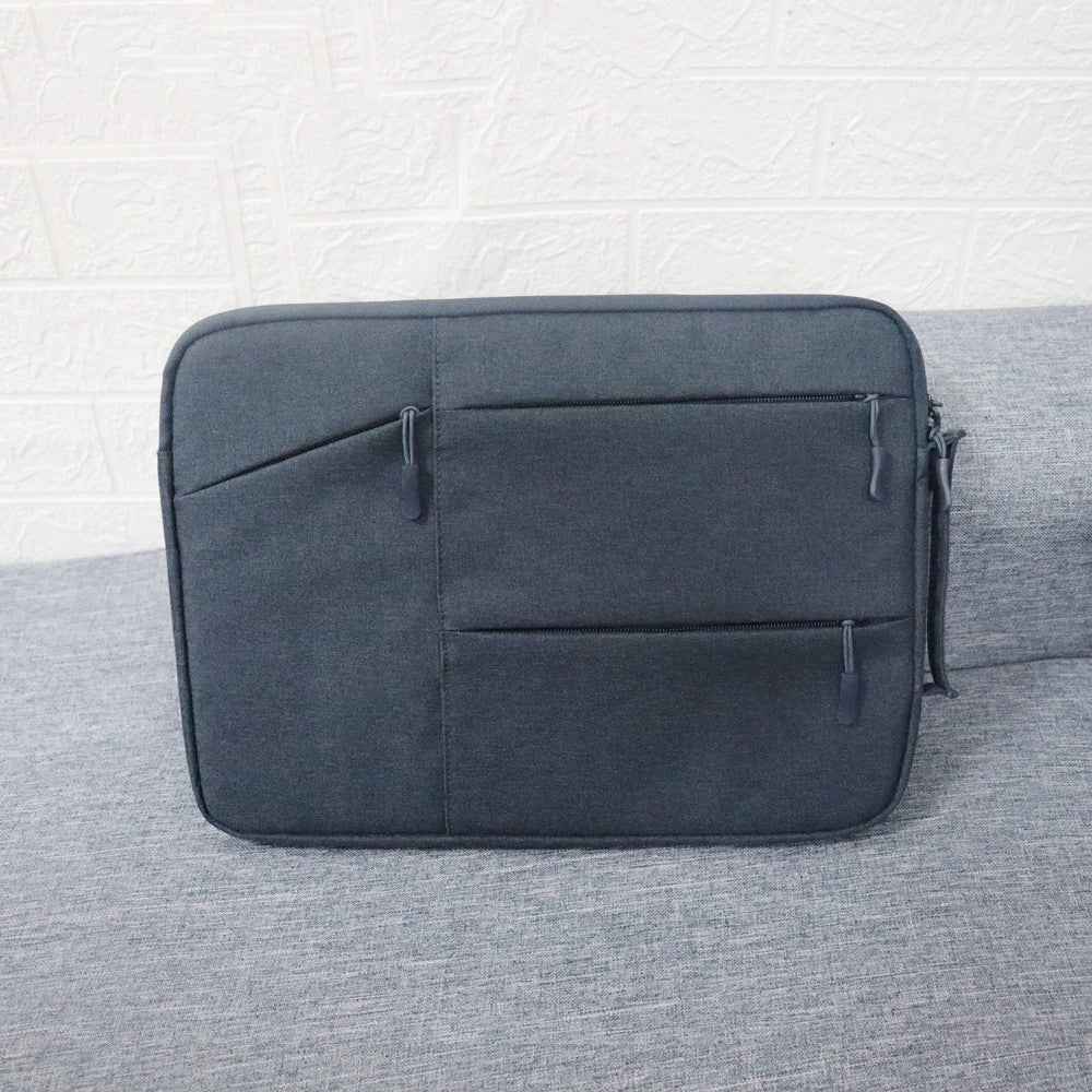 QY-C009 Anti-Drop Carry Case with 3 Outer Pouch/Handle Wear-Resistant Sleeve Bag for 11.6-inch Laptops Portable Storage Bag - Navy Blue