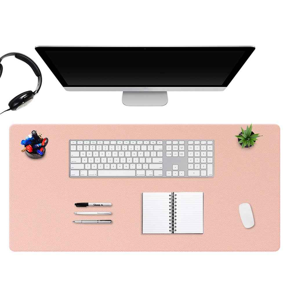 ZD02 80x40cm PU Leather Large Office Computer Desk Mat Double-sided Keyboard Mouse Pad - Royal Blue/Army Green