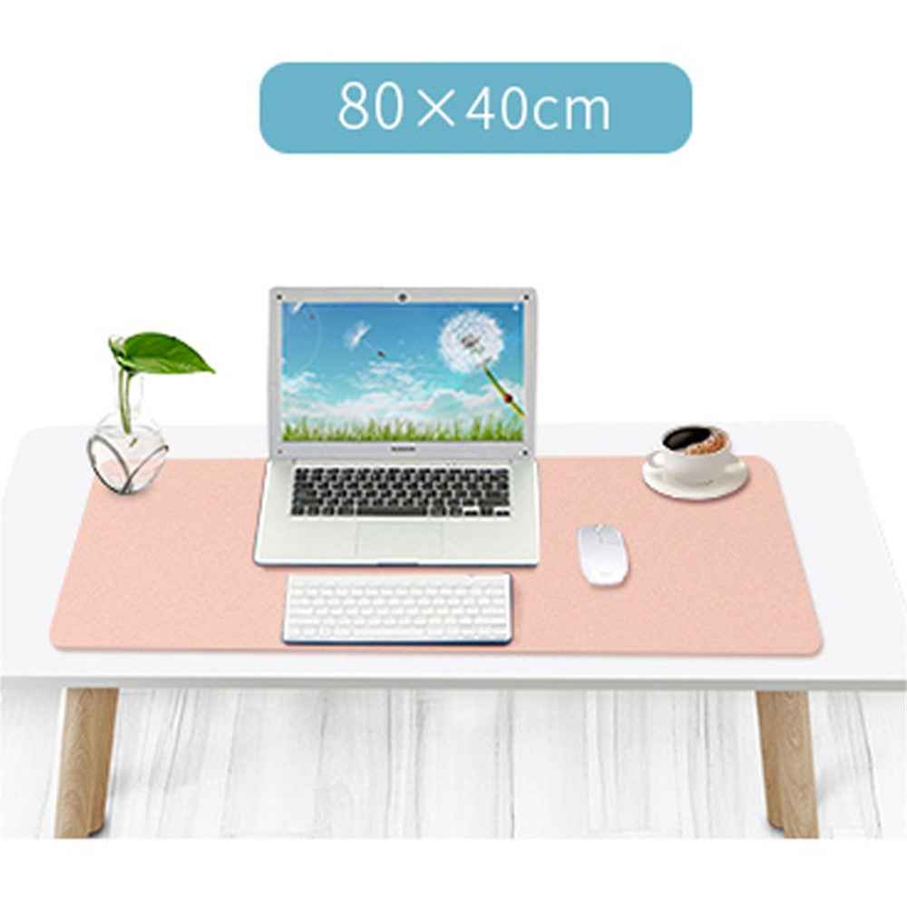ZD02 80x40cm PU Leather Large Office Computer Desk Mat Double-sided Keyboard Mouse Pad - Royal Blue/Army Green