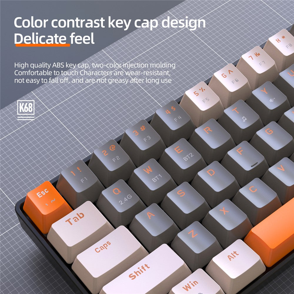 K68-Wireless-Mechanical-Keyboard-2.4G-/-Bluetooth-compatible-Dual-Mode-68-Key-Keyboard-Glimmer+Red-Switch