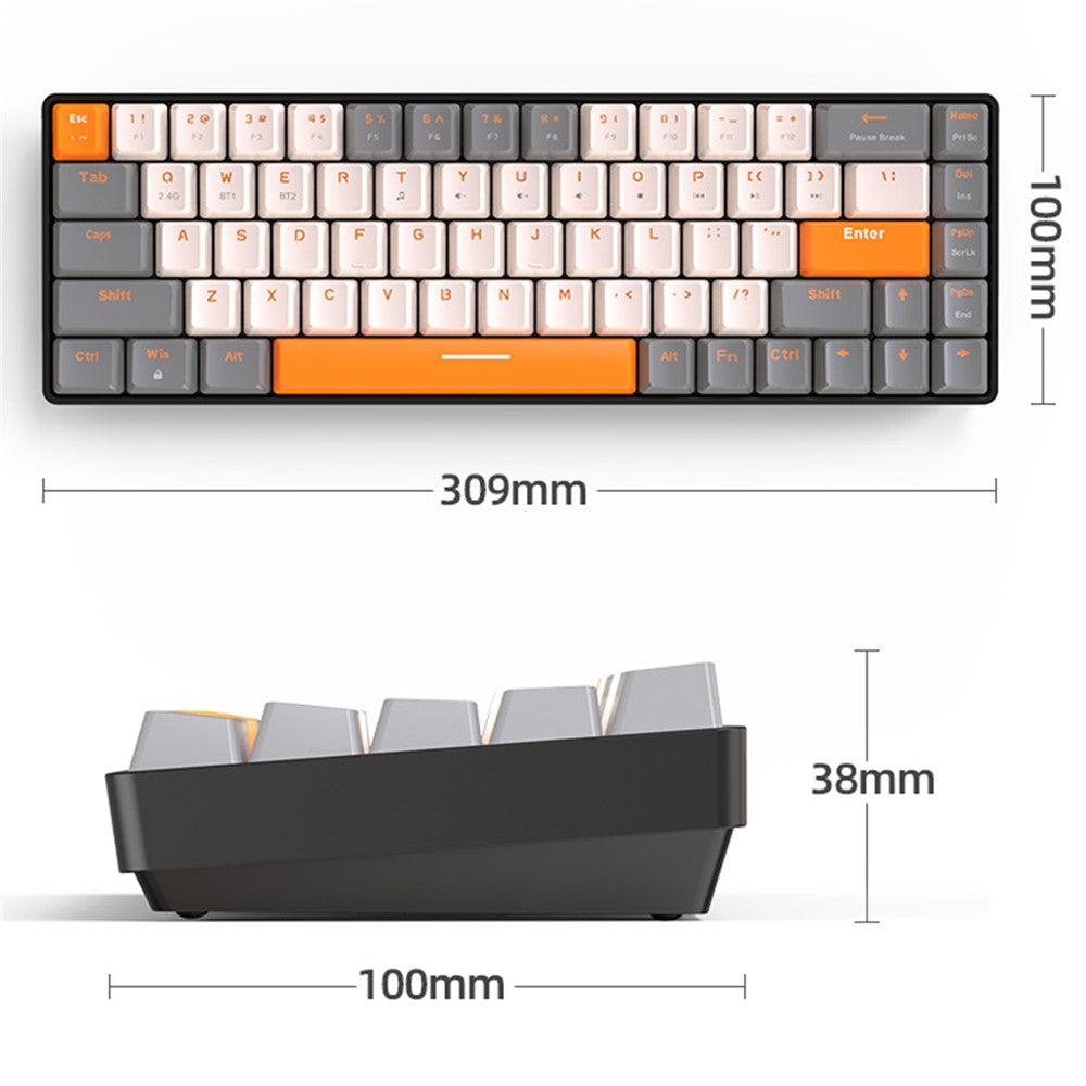 K68-Wireless-Mechanical-Keyboard-2.4G-/-Bluetooth-compatible-Dual-Mode-68-Key-Keyboard-Glimmer+Red-Switch