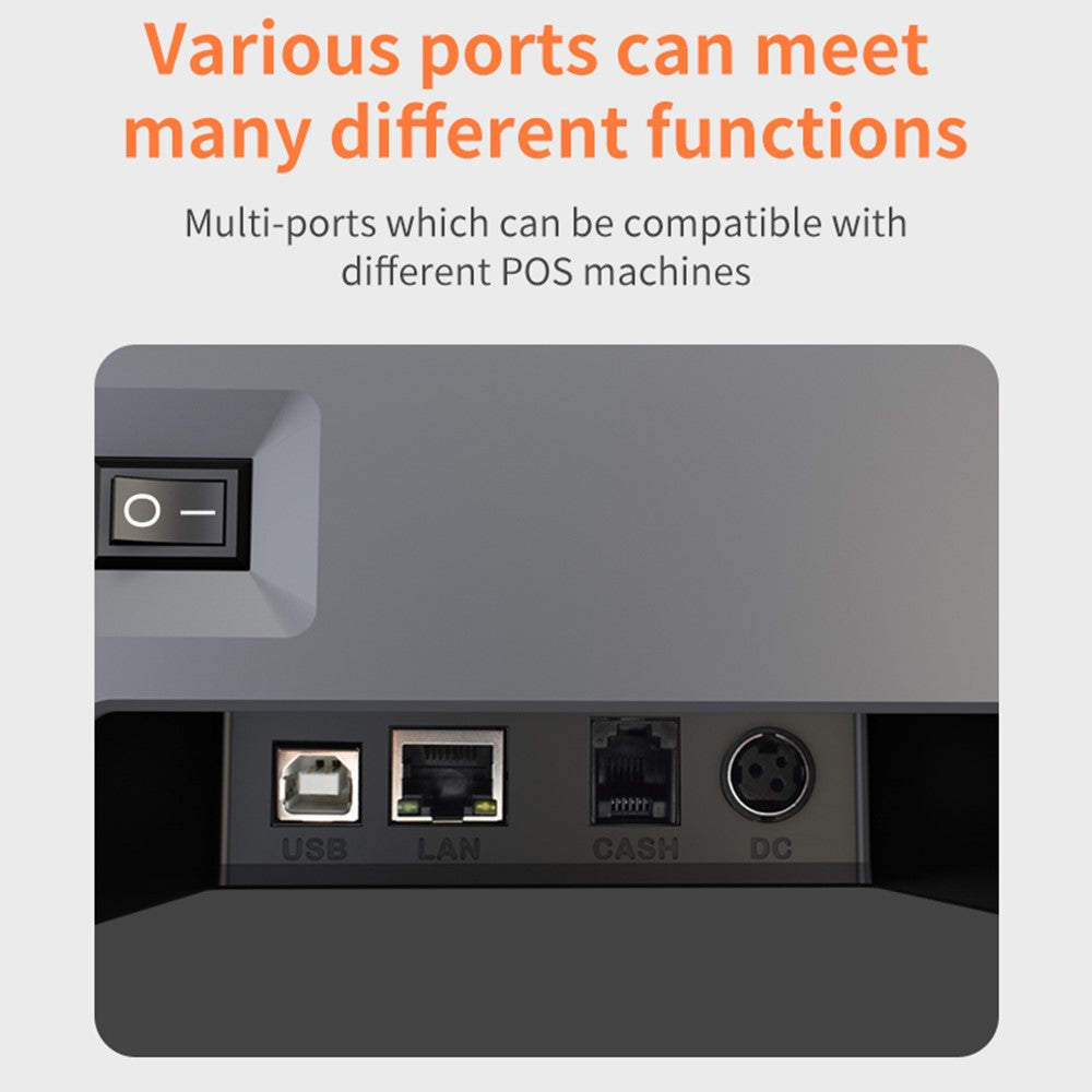 ZJ-8370-80mm-Direct-Thermal-Receipt-Printer-USB-LAN-Bluetooth-compatible-POS-Printer-with-Auto-Cutter-Black-/-US-Plug